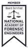 National Academy of Forensic Engineers board certified banner.